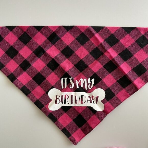 HAPPY BIRTHDAY DOG BANDANA HAT BANNER PARTY SET, PINK - Picture 6 of 12